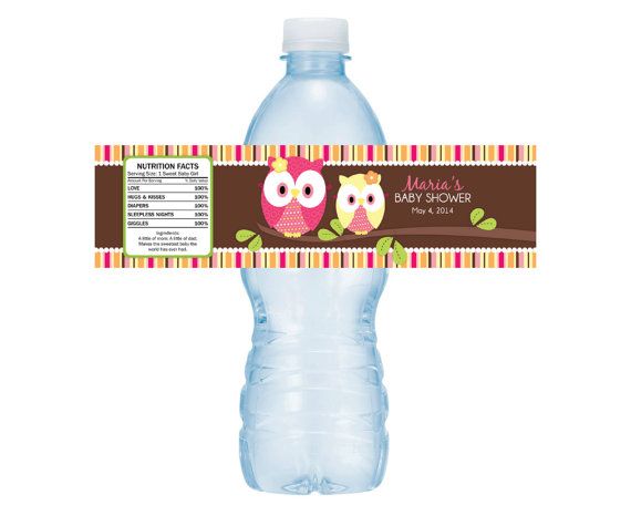 Adorable Owls Baby Shower or Birthday Water by LittleBeesGraphics, $3.25 (With images) | Owl ...