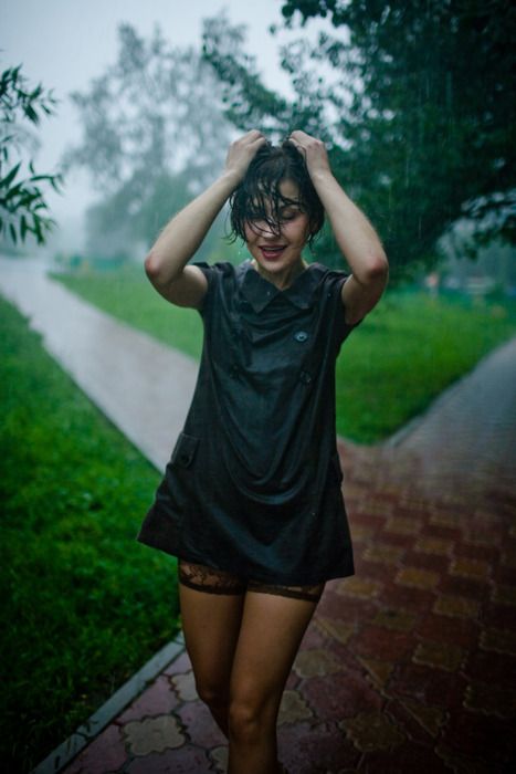 rain Wet shirt in the