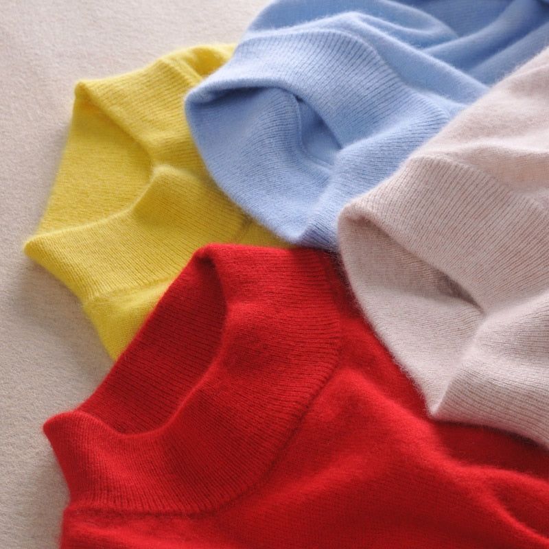 Quality Fashion Winter Solid Cashmere Woman Sweaters Knitted Warm O-Neck Quality Fashion Winter Solid Cashmere Woman Sweaters Knitted Warm O-Neck