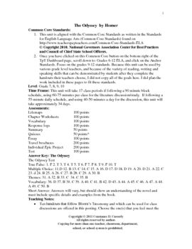 the odyssey unit plan