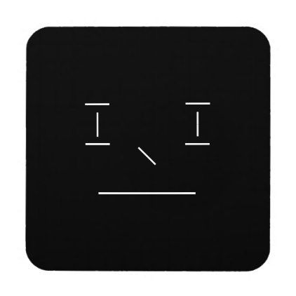 Simple Line Smiley Serious Simple White Black Hipster Coaster Simple Line Smiley Serious Simple White Black Hipster Coaster