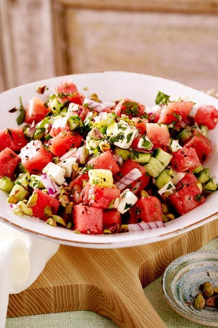 Wassermelonen-Gurken-Salat mit Feta