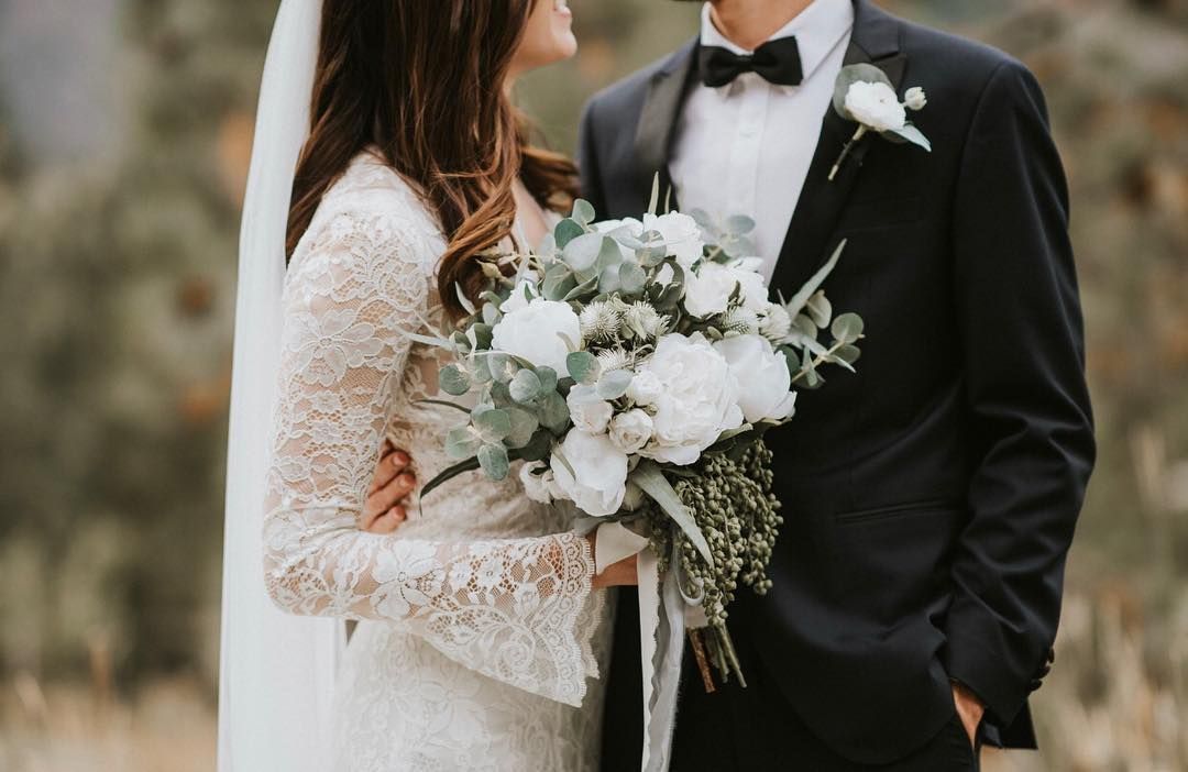Bridal Bouquet And Boutonnieres From The Jane Collection Of Silk