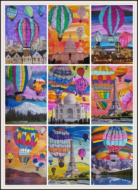 Surreal Hot Air Balloon Collages II (MaryMaking)