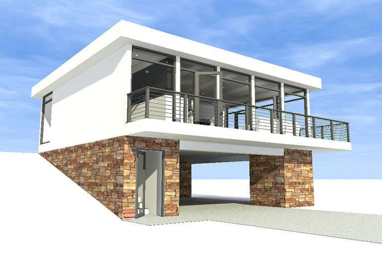 Modern House Plan 028-00098 Modern House Plan 028-00098