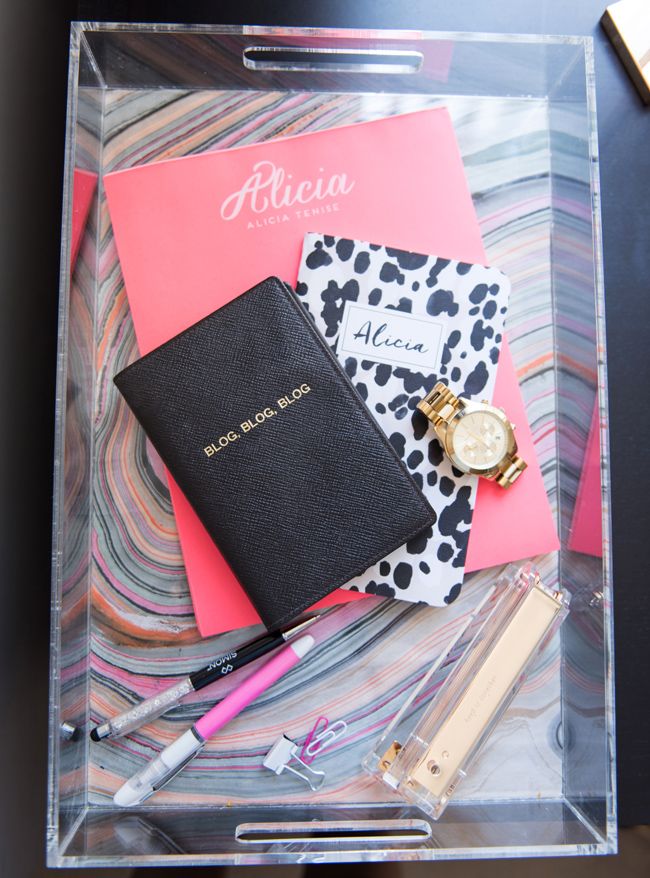 Mintwood Home Acrylic Tray May Designs Custom Notebook Kate Spade Stapler Office Decor Ideas Blogger Dc Hot Pink - Mintwood Home Decor Mintwood Home Acrylic Tray May Designs Custom Notebook Kate Spade Stapler Office Decor Ideas Blogger Dc Hot Pink - Mintwood Home Decor