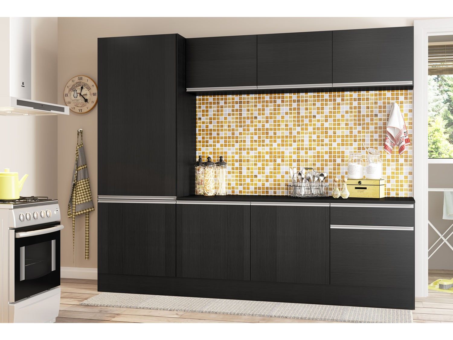 Cozinha Compacta Multim Veis L Nea 5224 130 130 130 Com Balc O 8 Cozinha Compacta Multim Veis L Nea 5224 130 130 130 Com Balc O 8