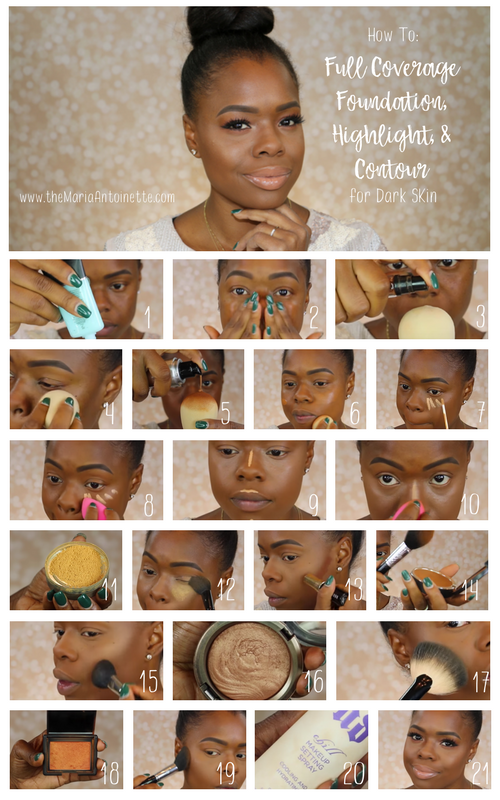 How to Apply Full Coverage Foundation, Highlight and Contour for Dark Skin Bronzers For Dark Skin, Highlighter For Dark Skin, Contour For Dark Skin, Highlighter Makeup, Contour Makeup, Contouring And Highlighting, How To Contour Your Face, Contour Tricks, Easy Contouring