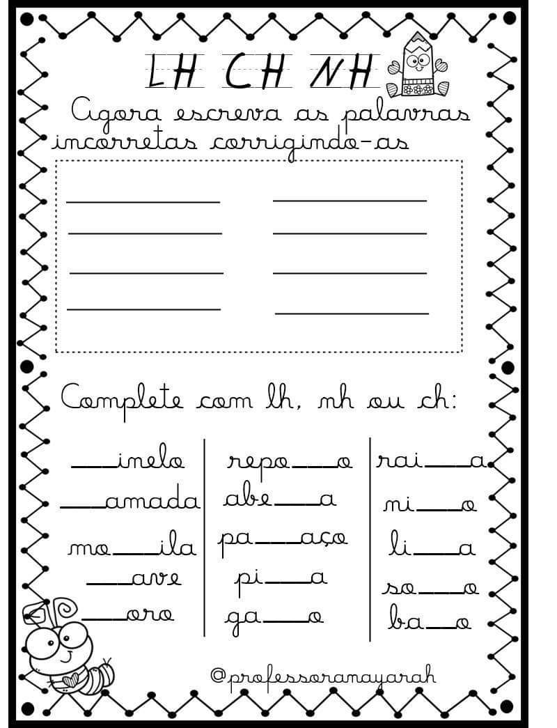 Atividade Pronta Ortografia Ch Lh Nh 7CF Educational Activities atividade-pronta-ortografia-ch-lh-nh-7cf-educational-activities
