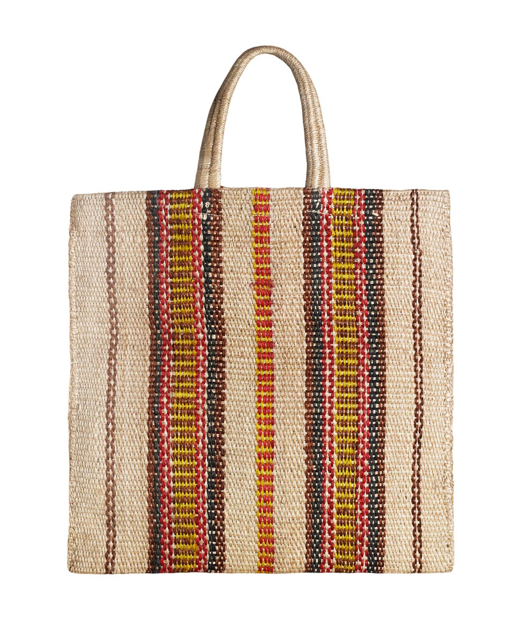 Trotter Jute Tote Multi Stripe Zink Style Bags