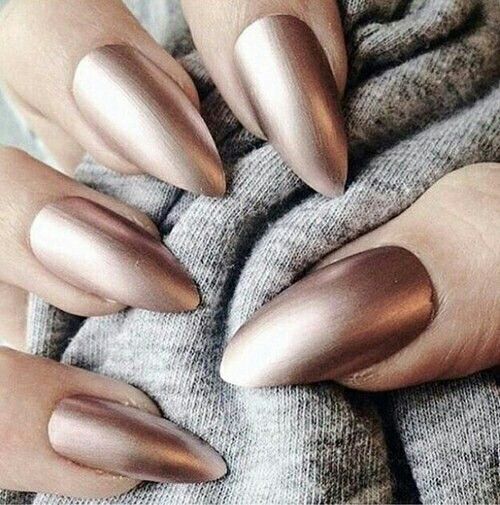 Gorgeous Golden Tone Metallic Taupe Nail Color And Almond Shaped Gorgeous Golden Tone Metallic Taupe Nail Color And Almond Shaped Nails I Have To Do