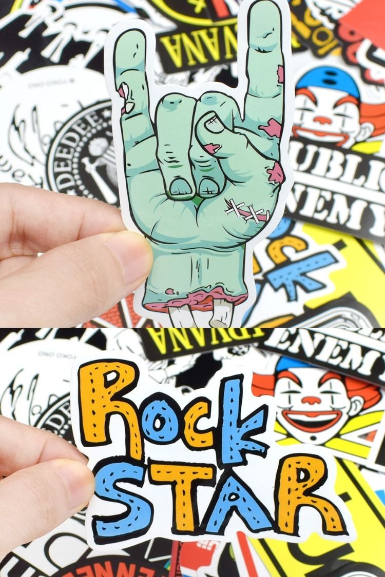 100Pcs Stickers Lot Rock Band Punk Music Heavy Metal Bands Laptop Car Bumpers