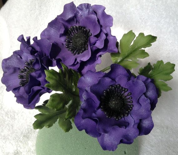 anemone edible gumpaste purple anemones cake decorations topper gum anemone edible gumpaste purple anemones cake decorations topper gum