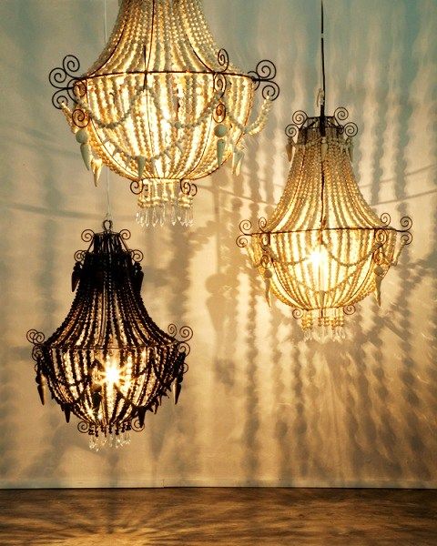 African Styled Chandeliers Made Of Thousands Mud Beads Hand