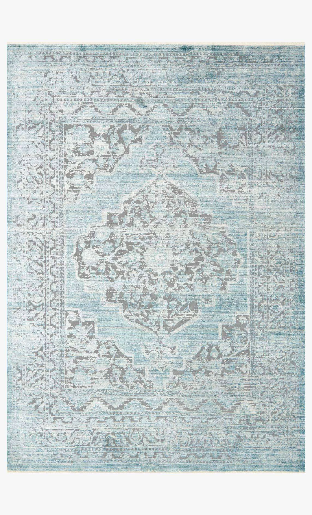 Magnolia Home Ophelia Oe 01 Grey Aqua Area Rug In 2020 Magnolia Homes Aqua Area Rug Vintage Medallion
