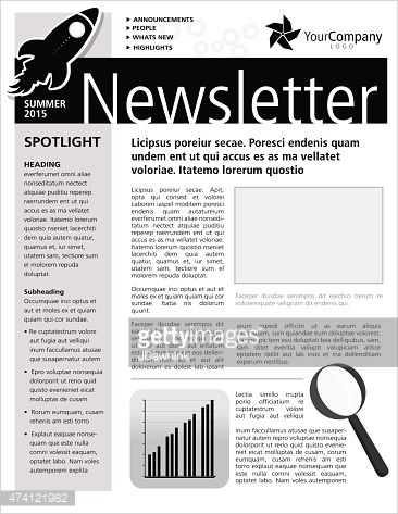 black and white newsletter templates