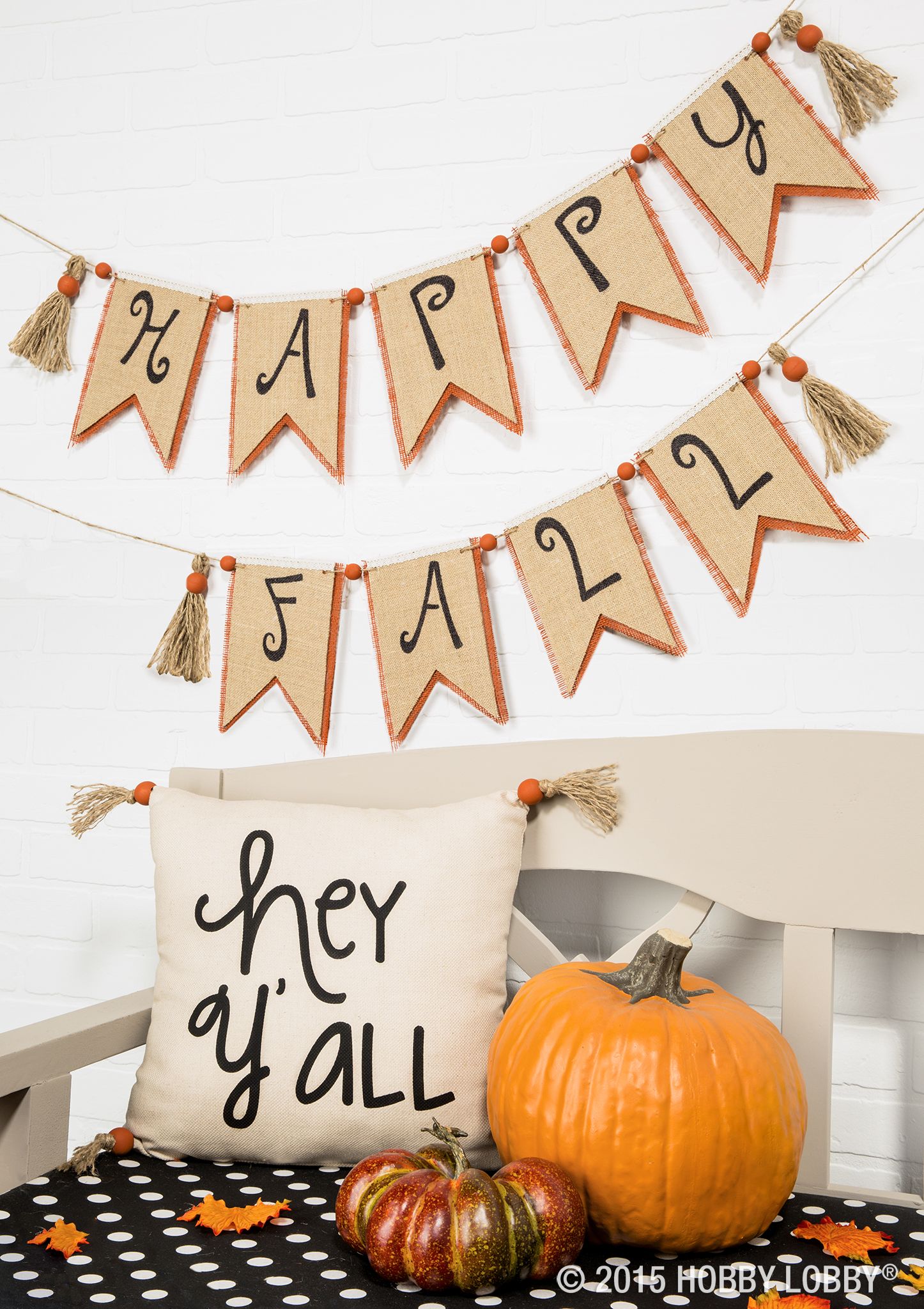 happy fall y all welcome fall with a burlap banner pretty tassels