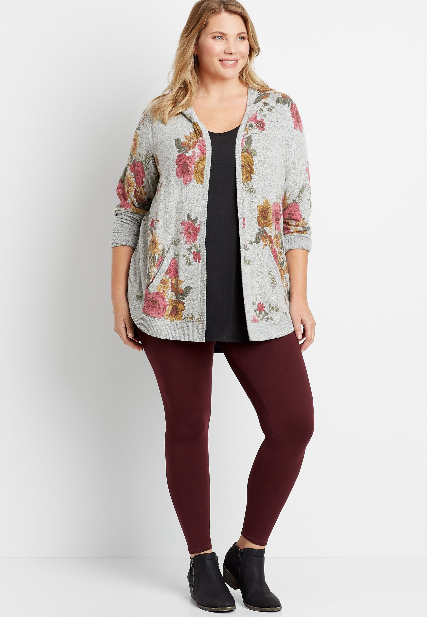 Plus Size High Rise Deep Wine Ultra Soft Legging Ultra Soft Leggings Soft Leggings Plus Size Leggings