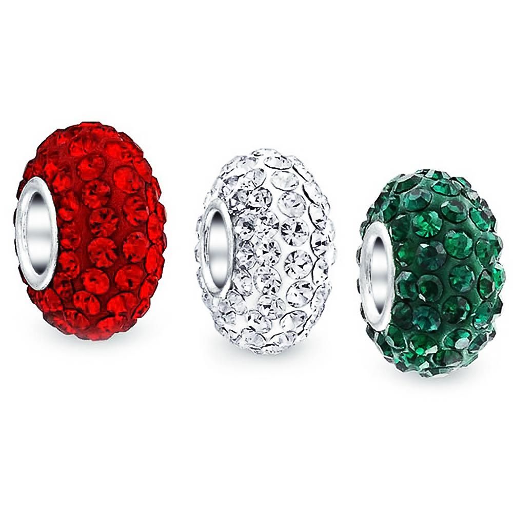 c90ca47acf23c70dfdc3c9ea7b83d944 - How To Open Pandora Bracelet To Add Charms Christmas Red White Green Crystal Bead Charm Set 925