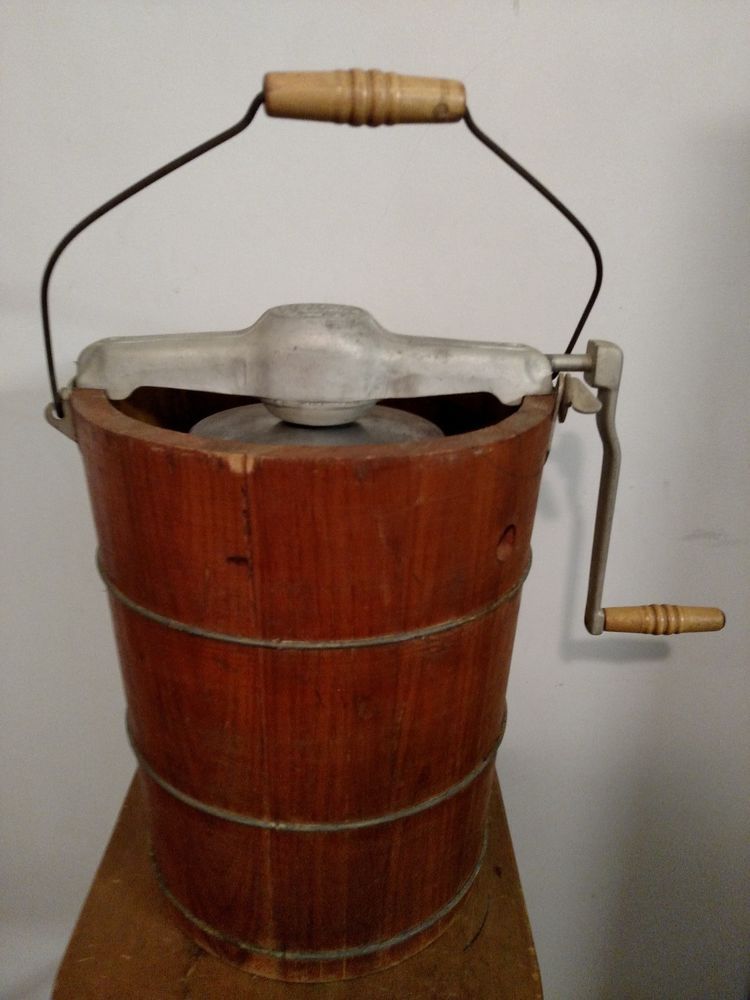 vtg antique white mountain ice cream hand crank freezer maker