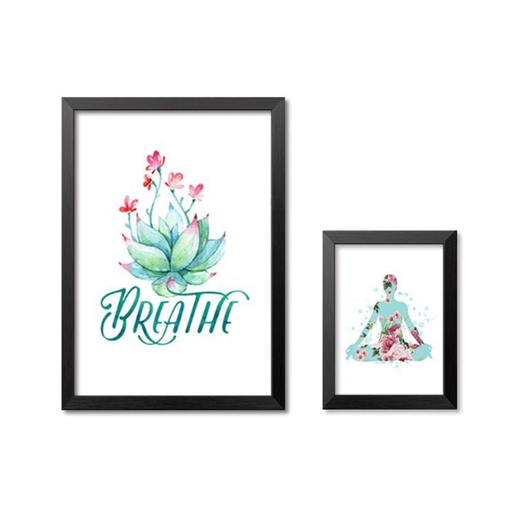Breathe Yoga Room Fitness Canvas Art Print Poster Still Life Wall Picture Canvas Painting Home Decor...