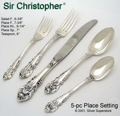 Wallace Sterling Flatware Sir Christopher 6 inches Teaspoon