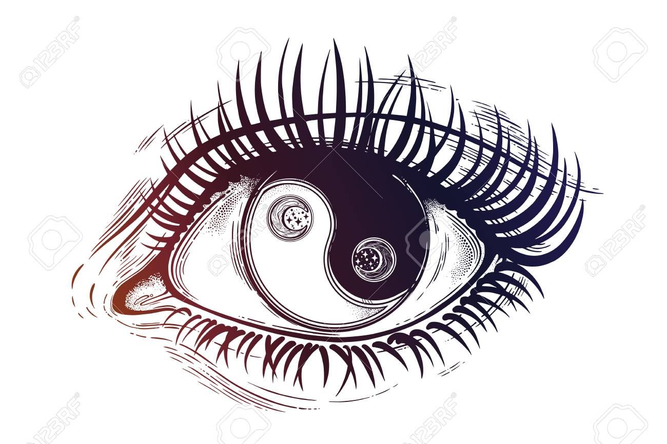 Stock Vector In 2020 Yin Yang Art Eye Art Yin Yang
