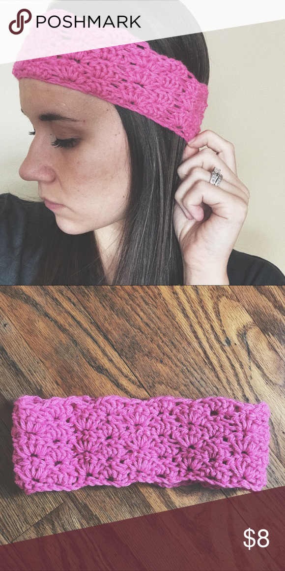 pretty in pink womens earwarmer. Pink knitted adult earwarmer adult headband
