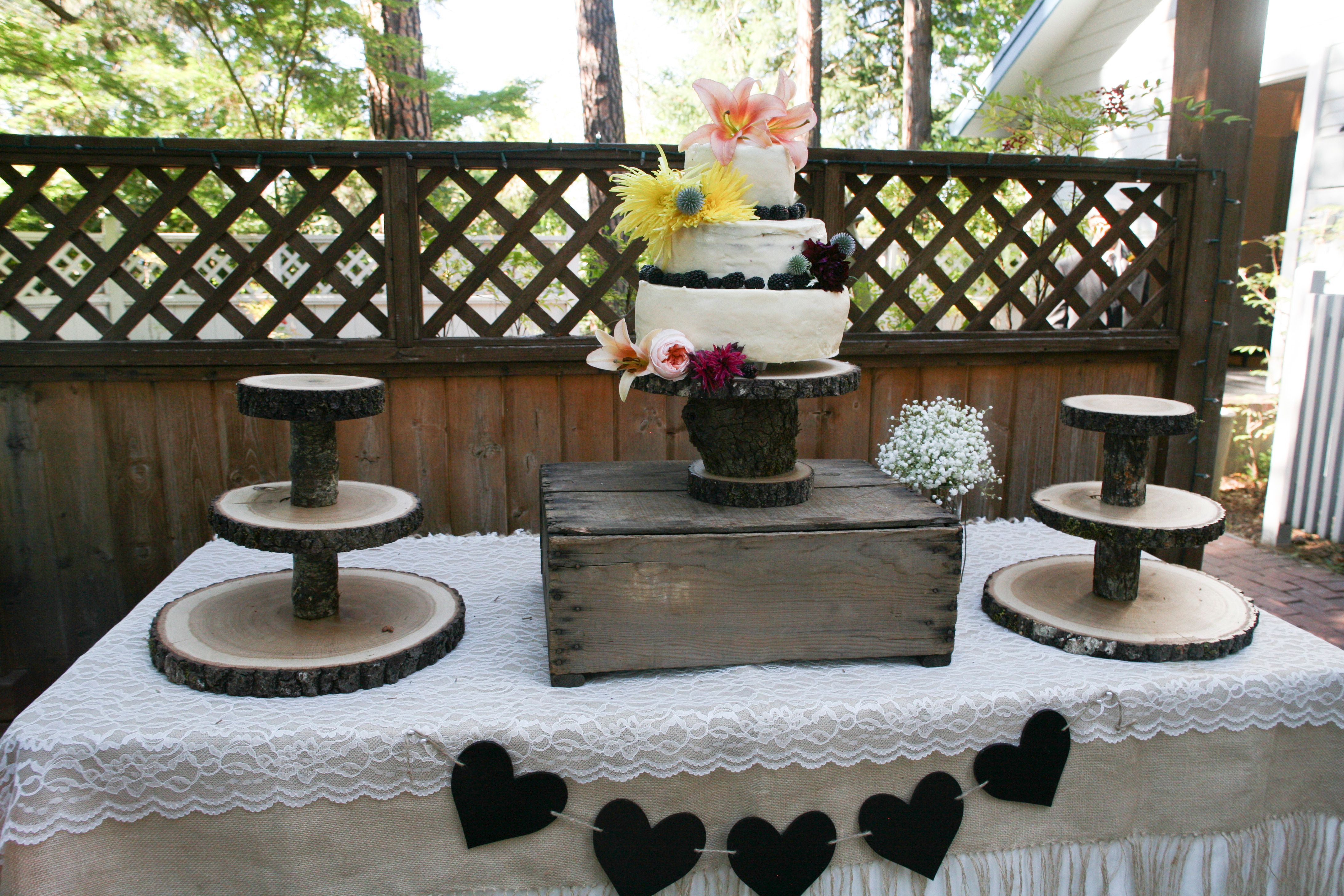 Rustic Cupcake Stands Made From Wooden Rounds Cake Stand Round Chalkboard Hearts On A String All Available To Rent Ie Rustic Cupcake Stands Made From Wooden Rounds Cake Stand Round Chalkboard Hearts On A String All Available To Rent Ie
