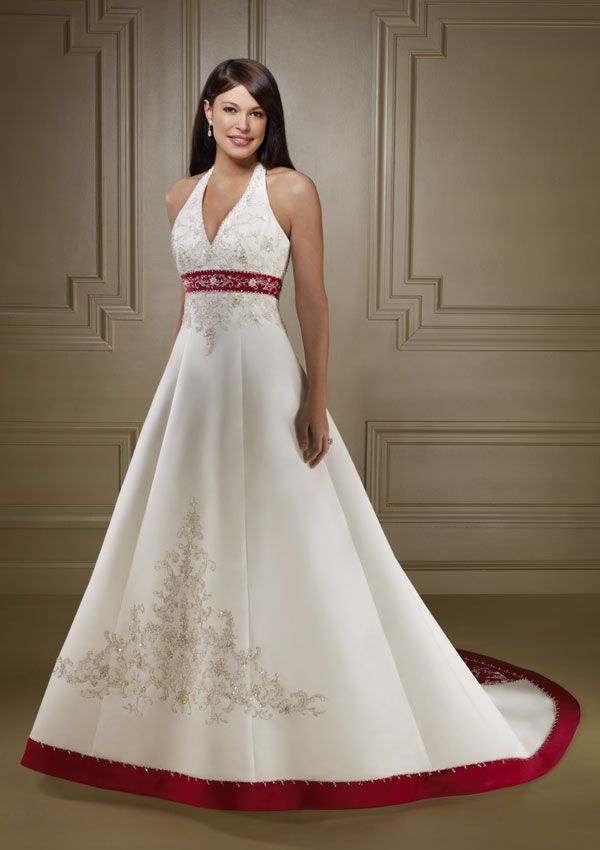 Plum Accents with Color Wedding Dresses