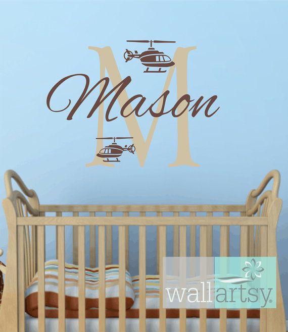 helicopter wall decals personalized initial and name vinyl wall