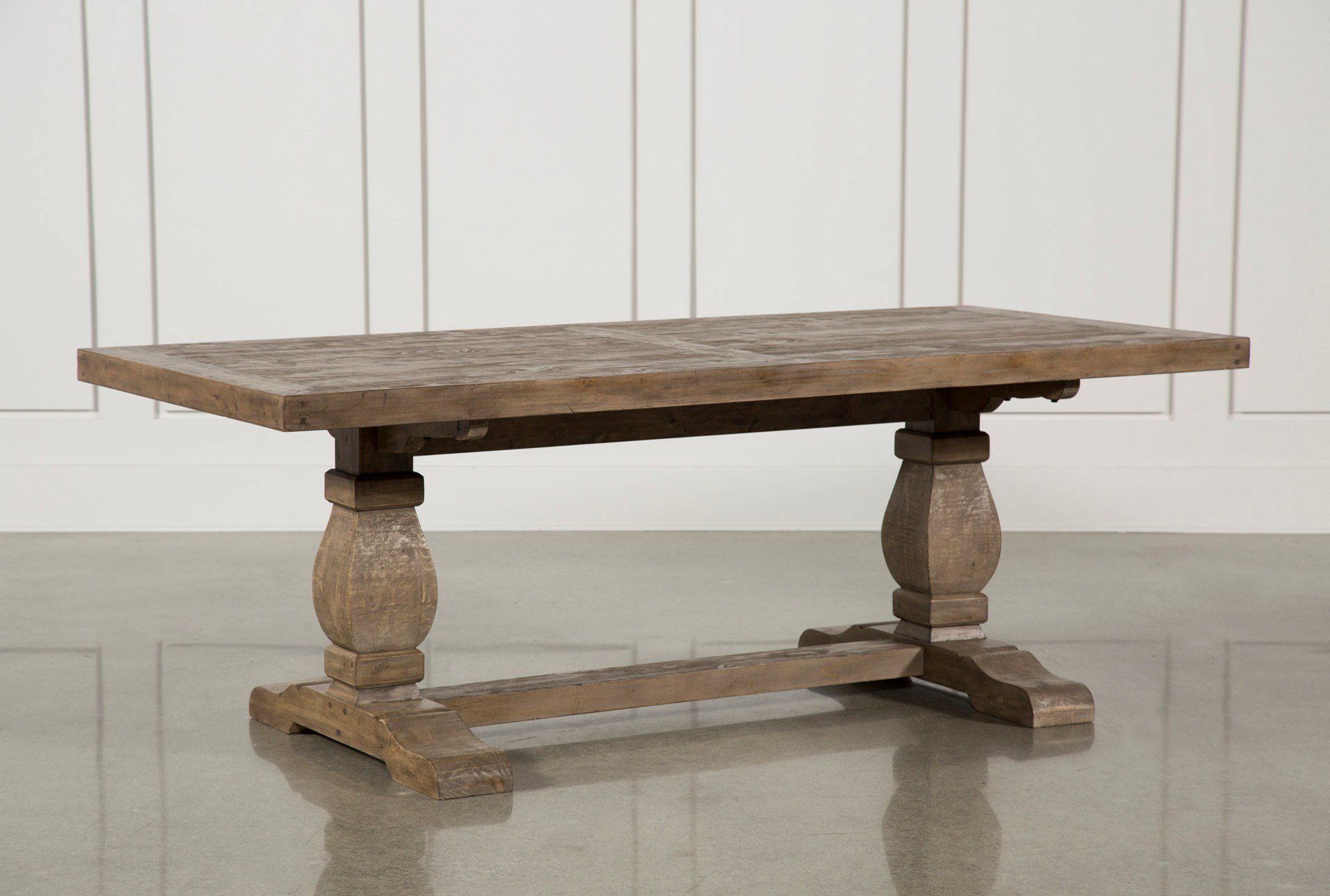 Caden Rectangle Dining Table | Farmhouse dining room Wooden baluster table lamp rustic farmhouse distressed wood