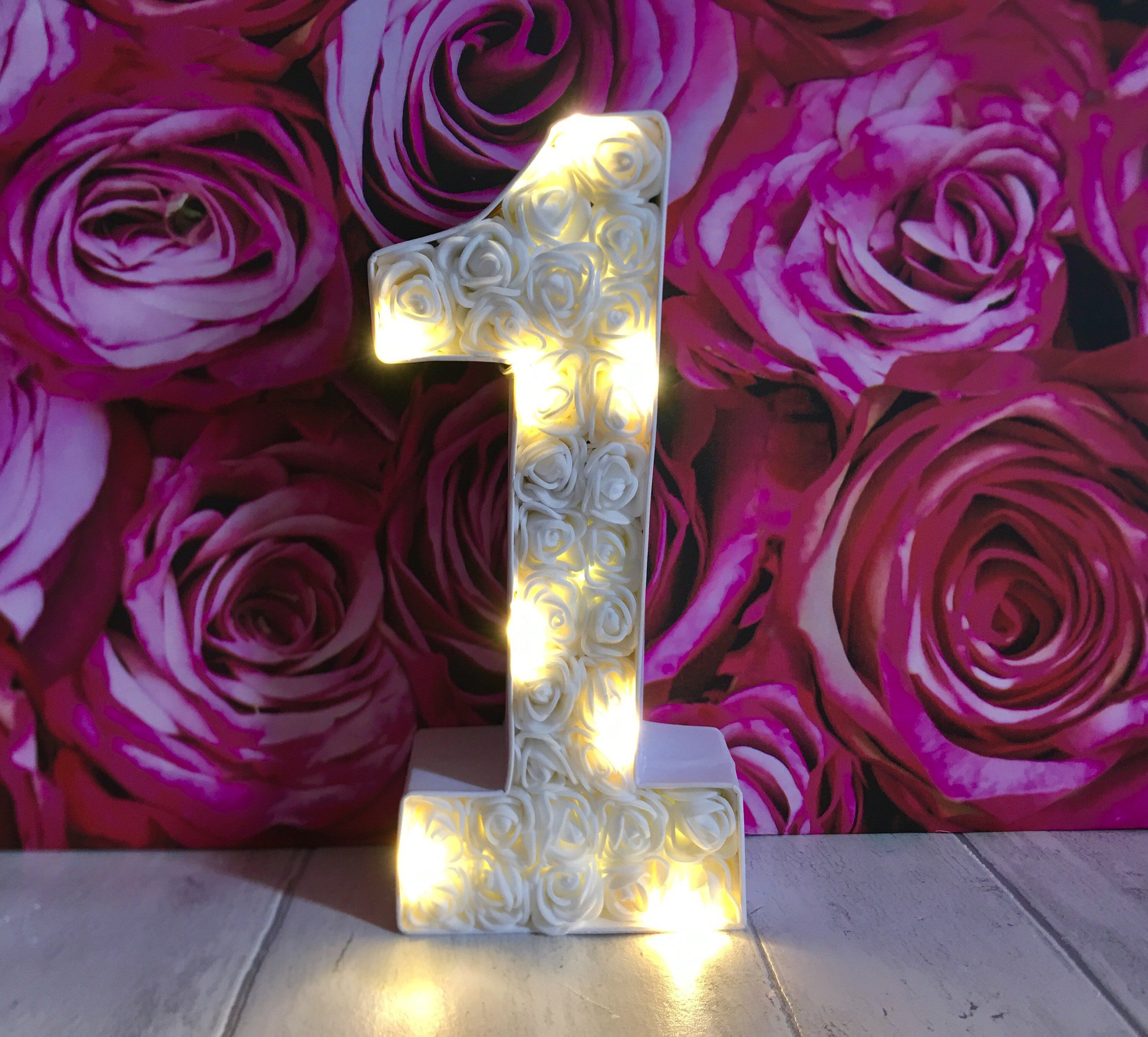 Freestanding Number 1 Decorated Large Number Light up Number | Etsy