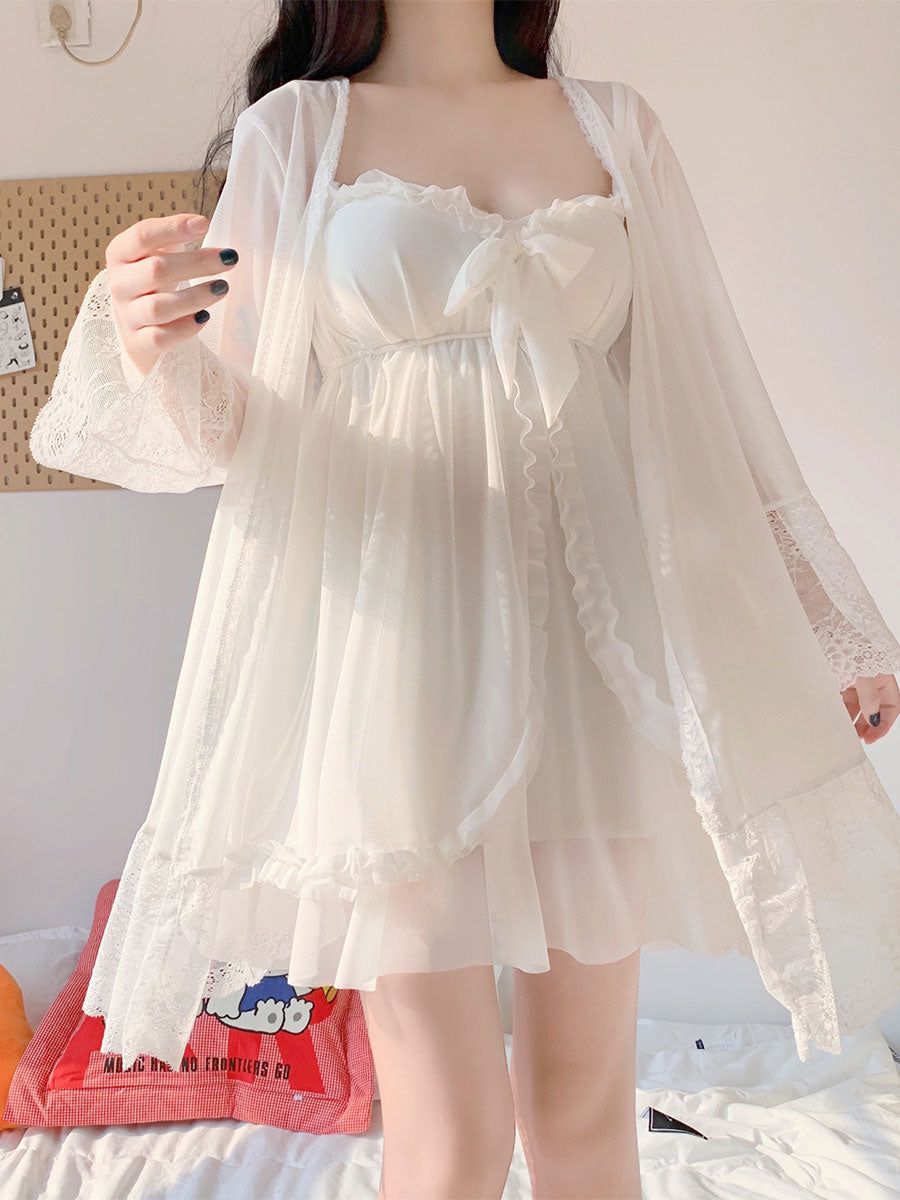Two-piece Retro Princess Suspender Nightdress Pajama Set – Rorien Kpop Fashion Outfits, Sexy Outfits, Fashion Sexy, Pretty Outfits, Girl Fashion, Cute Outfits, Night Dress For Women, Girls Night Dress, Night Gown Dress