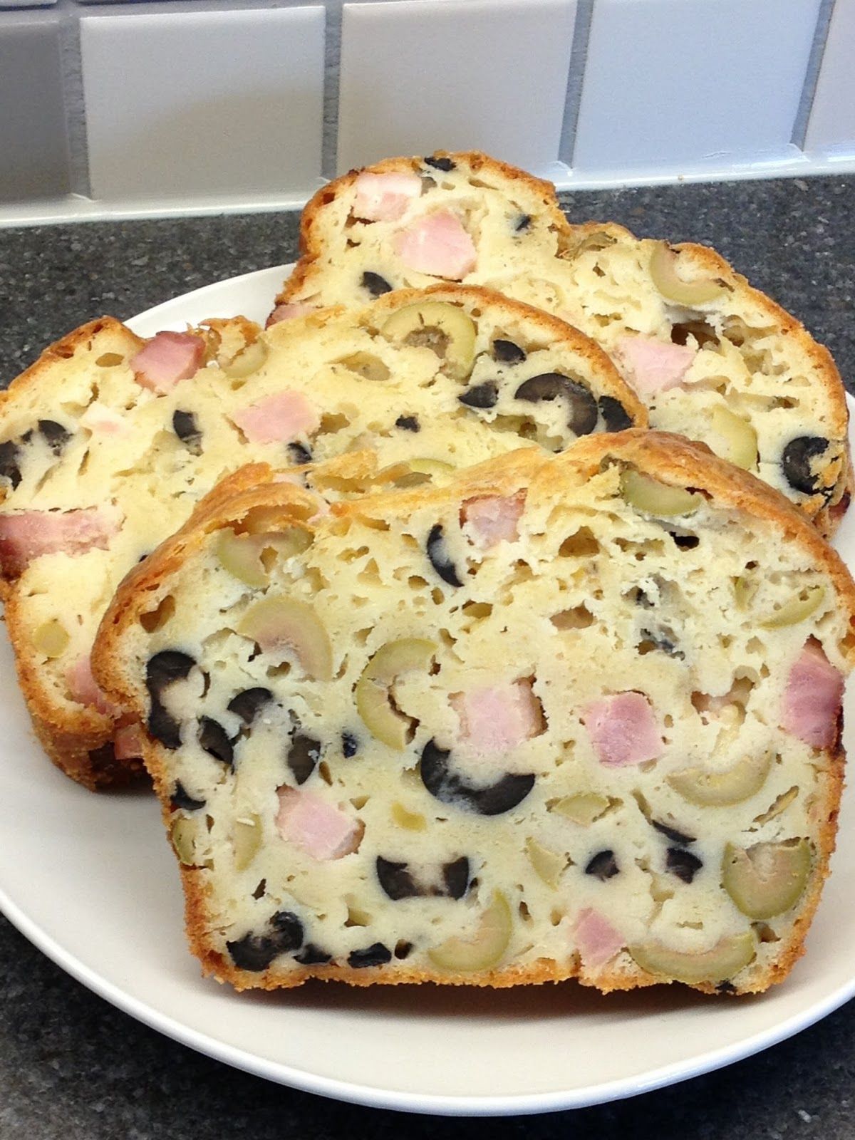 ChezDave: Cheese, ham & olive loaf Olive Loaf, Sliced Ham, Dry White Wine, Gruyere, Decadent Desserts, Cauliflower, Pancakes, Cheese, Vegetables