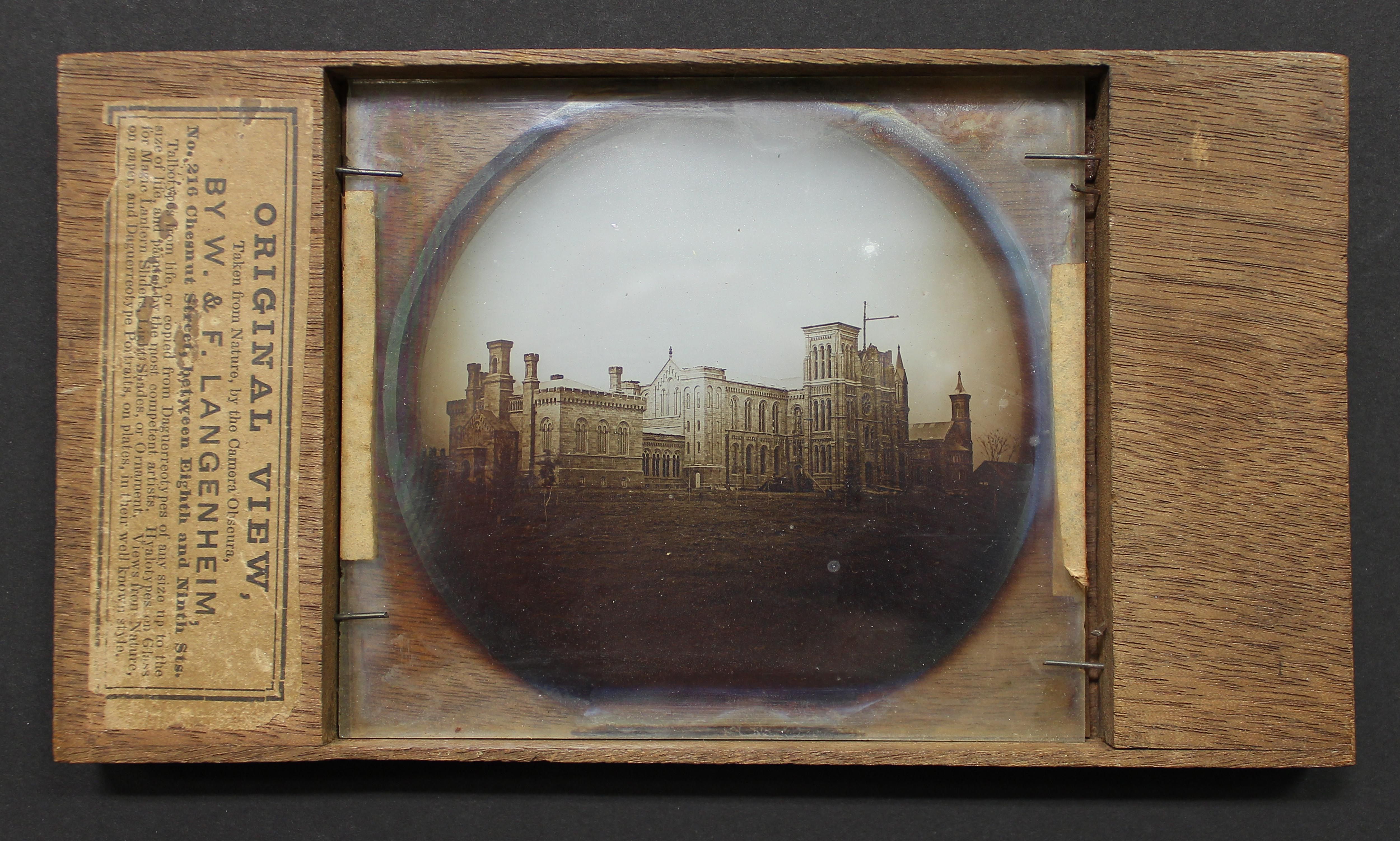 Lantern Slide Photograph On Glass In Wood Mount, William Langenheim Lantern Slide Photograph On Glass In Wood Mount, William Langenheim