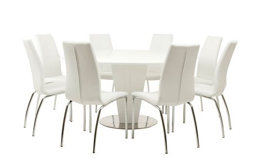 Produktbeskrivelse cecilie sp bord Ã150 cm. høyglans, børstet ... Spisestue bredde