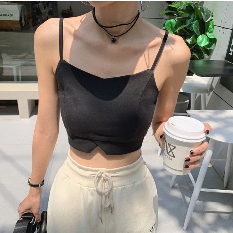 Vest Tunic Vintage Women T-Shirt Crop Tops Harajuku Fashion Tank Streetwear Tee