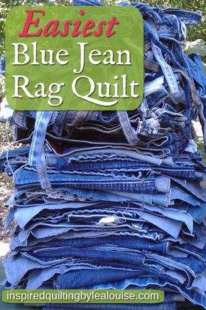 Learn how to make an easy blue jean rag quilt with this tutorial. This soft, lightweight denim rag quilt made from upcycled blue jeans will keep the chill away in cozy comfort. Every pair of blue jeans has a story to share. Gather your pile of old blue jeans and make someone you love an Easy Blue Jean Rag Quilt! #bluejeanragquilt #ragquilttips #ragquilt #ragquilts #easyragquilts #howtomakeragquilts #easybluejeanragquilttutorial Quilting For Beginners, Quilting Tips, Quilting Crafts, Quilting Videos, Modern Quilting, Quilting Techniques, Fabric Crafts, Denim Quilt Patterns, Denim Rag Quilt