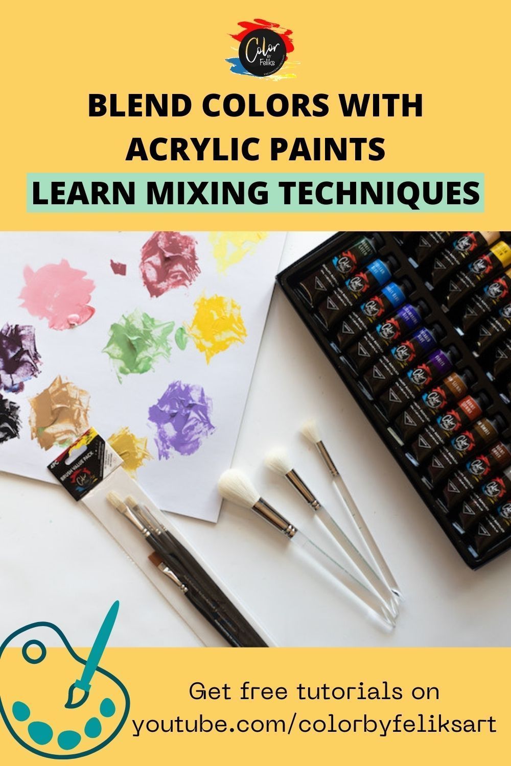 Having a hard time to mix and blend your colors for your acrylic paintings on canvas? Learn paint blending techniques and get ideas on how to smooth blend your acrylic paints. Learn Acrylic Painting, Acrylic Painting Tutorials, Using Acrylic Paint, Acrylic Paintings, Acrylic Art, Canvas Painting, Learn Art, Learn To Paint, Art Supplies List