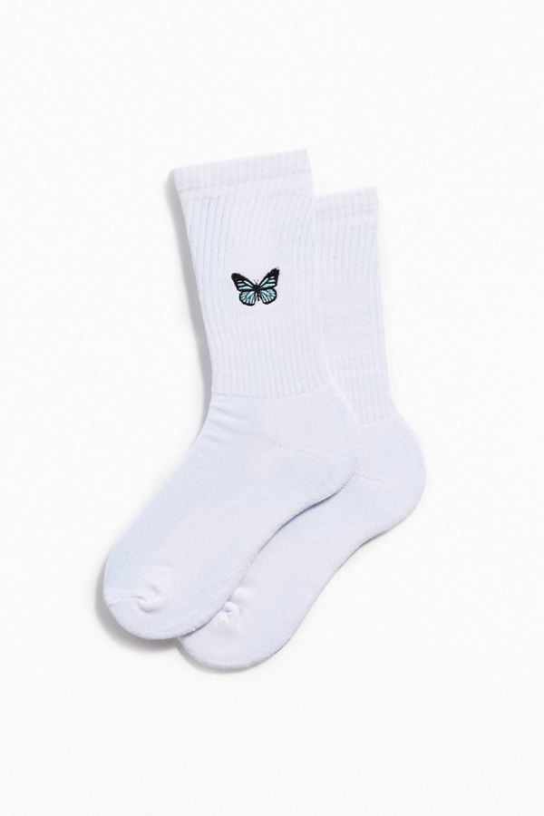 Embroidered Butterfly Sock