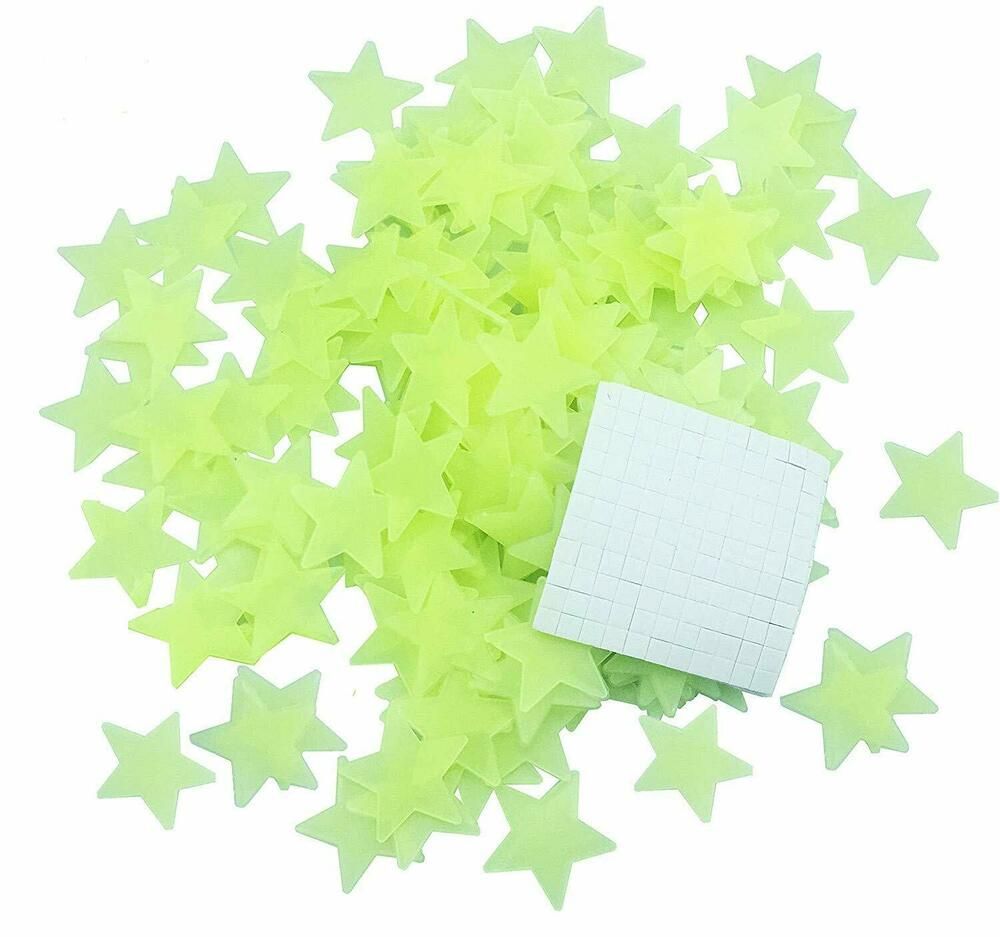 100 X Estrellas Que Brillan En La Oscuridad Calcomanias Para El Cuarto 3d Nuevo Fashion Home Garden Homedcor Decals Pegatinas De Pared Calcomanias Brillos