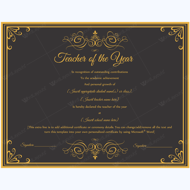 teacher of the year gill graduation certificate template simple teacher of the year certificate award awardforteacher awadoftheyear