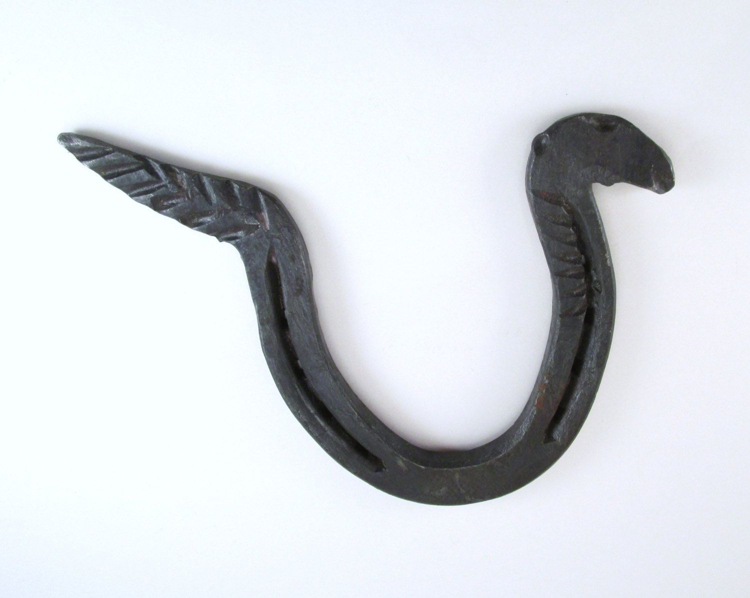 Forged Horseshoe Snake Iron Rattlesnake Horseshoe Serpent Hand Forged Horseshoe Decor Horseshoe Art Weste Horseshoe Decor Horseshoe Art Western Wall Decor