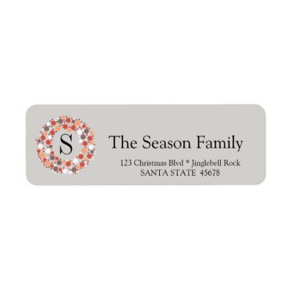 Monogram Bauble wreath holiday label | Zazzle.com #baublewreath