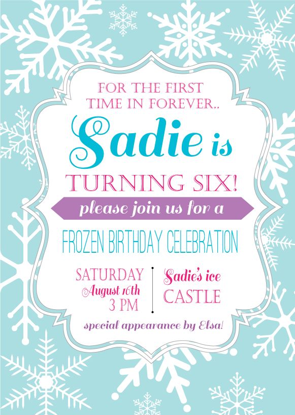 frozen themed invitations