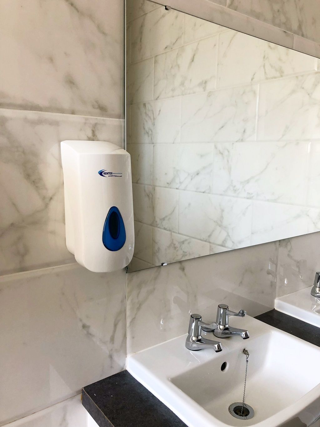 Commercial bulk fill soap dispensers for busy washroom