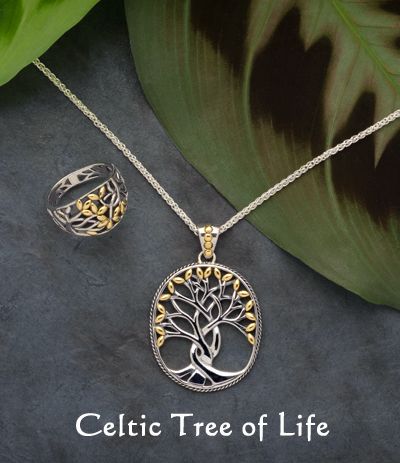 Celtic Tree Of Life Necklace Rowan Jewelry Spirit - Gold Celtic Tree Of Life Pendant Celtic Tree Of Life Necklace Rowan Jewelry Spirit - Gold Celtic Tree Of Life Pendant
