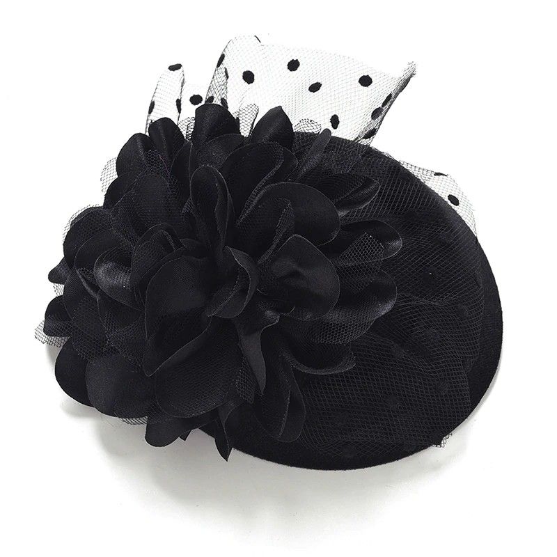 Femmes Floral plumes organza Bandeau Clip Cocktail Derby Hat Femmes Floral plumes organza Bandeau Clip Cocktail Derby Hat