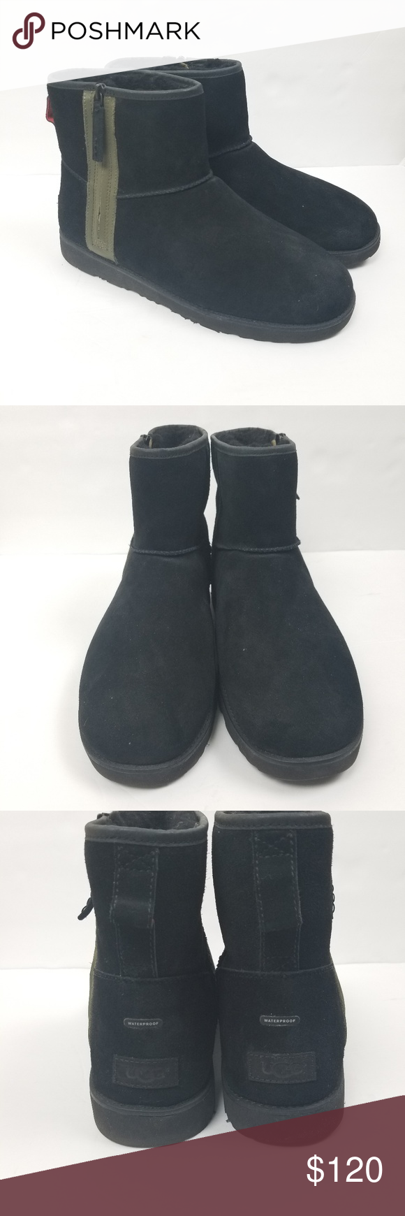 Ugg Classic Mini Zip Waterproof Boot Sz 14 Waterproof Burnished